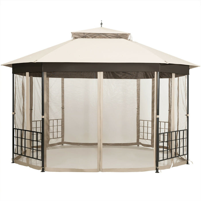 10â€™x 12â€™ Octagonal Patio Gazebo-Beige