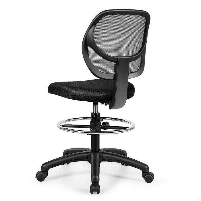 Adjustable Height Mid Back Mesh Drafting Office Chair