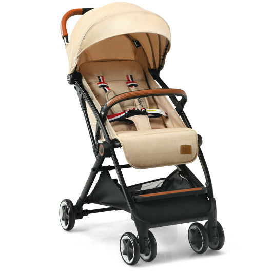 Lightweight Aluminium Frame Baby Stroller with Net-Beige