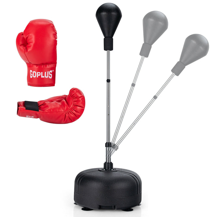 Adjustable Freestanding Punching Bag with Boxing Gloves-Black