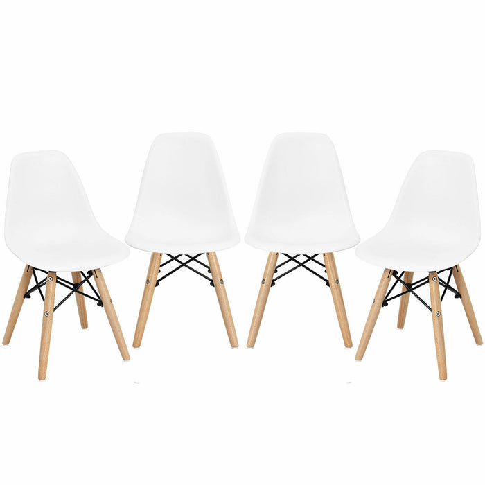 4 PCS Children Chair Set Medieval Style Dining Chairs with Wood Legs