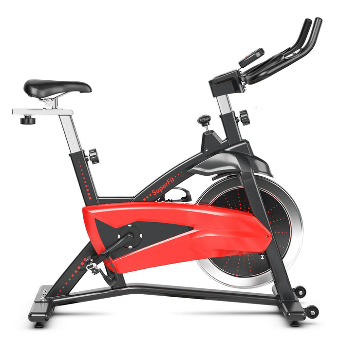 Magnetic Exercise Bike Fitness Cycling Bike with 35Lbs Flywheel for Home and Gym-Black & Red