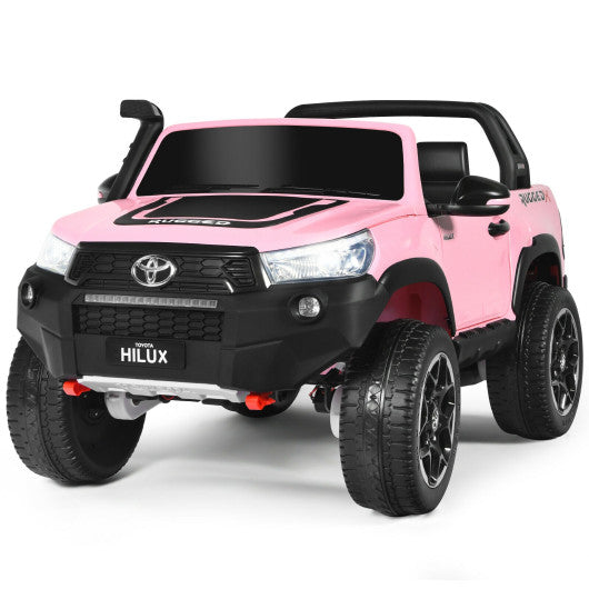 2*12V Licensed Toyota Hilux Ride On Truck Car 2-Seater 4WD with Remote Pink