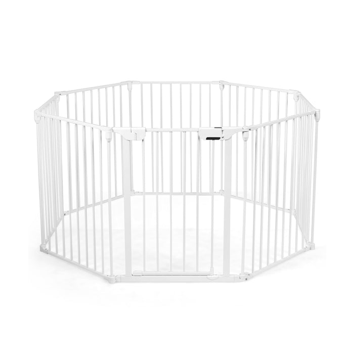 Adjustable  Panel Baby Safe Metal Gate Play Yard-White