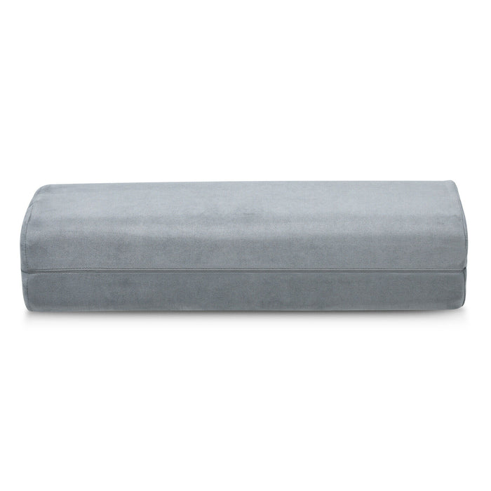 Yoga Bolster Pillow with Washable Cover and Carry Handle-Gray