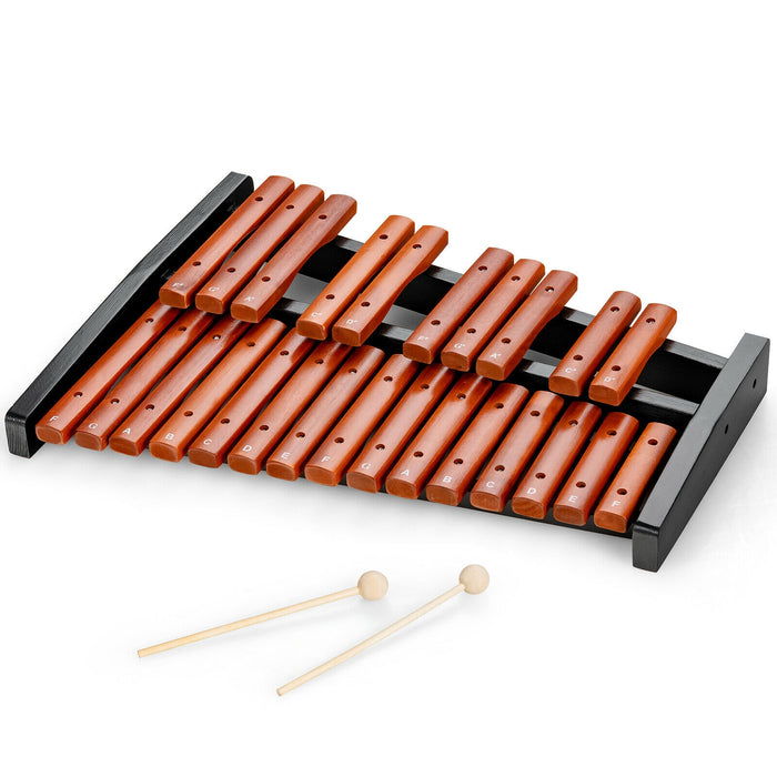 25 Notes Xylophone Wooden Percussion Educational Instrument with 2 Mallets