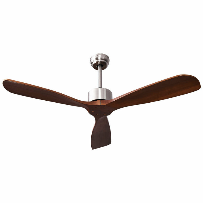 52 Inch Modern Brushed Nickel Finish Ceiling Fan with Remote Control