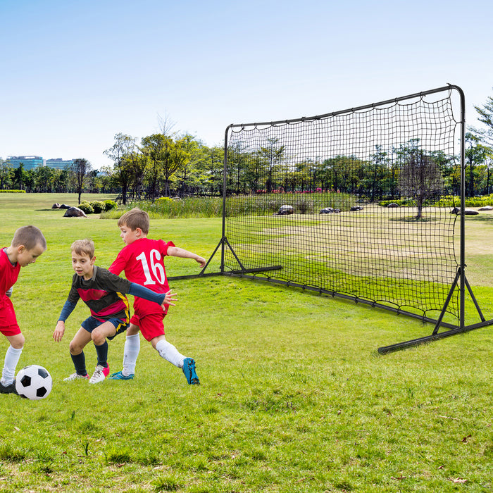 12 x 6 Feet Soccer Rebounder Net with All Weather Net-Black