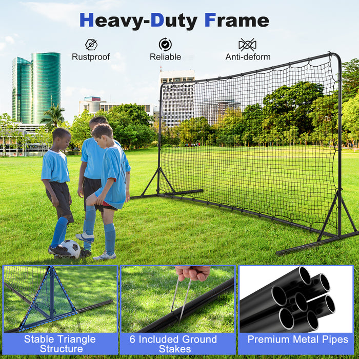 12 x 6 Feet Soccer Rebounder Net with All Weather Net-Black