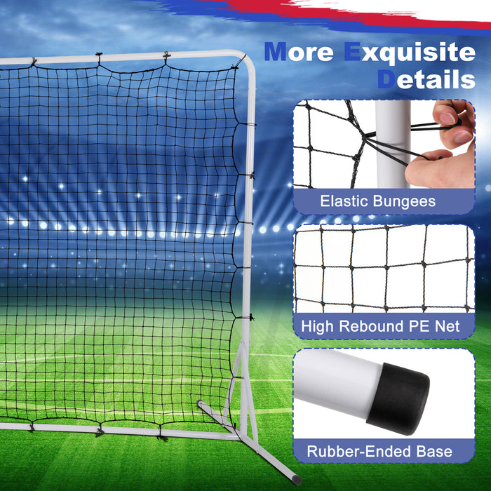 12 x 6 Feet Soccer Rebounder Net with All Weather Net-White