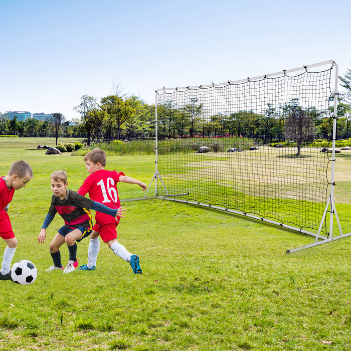 12 x 6 Feet Soccer Rebounder Net with All Weather Net-White