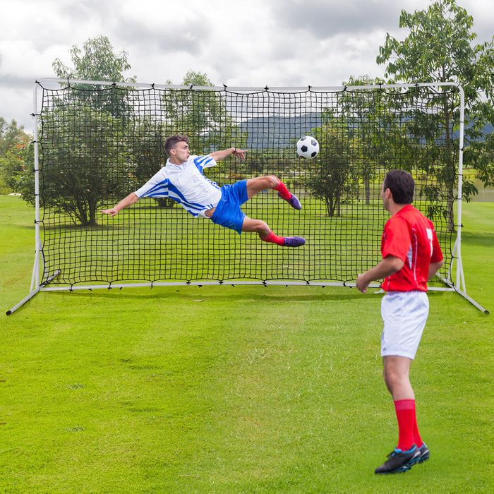 12 x 6 Feet Soccer Rebounder Net with All Weather Net-White