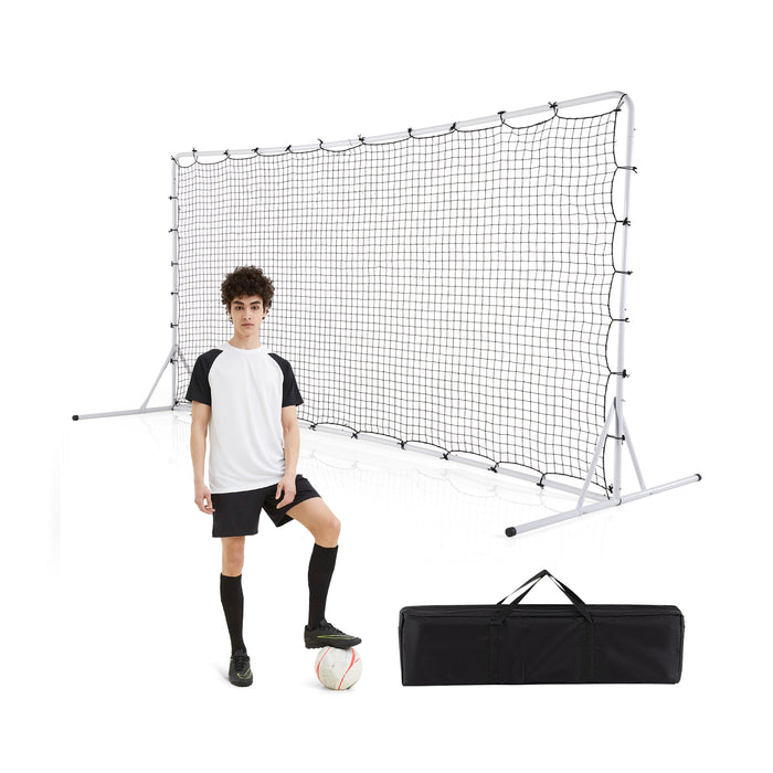 12 x 6 Feet Soccer Rebounder Net with All Weather Net-White