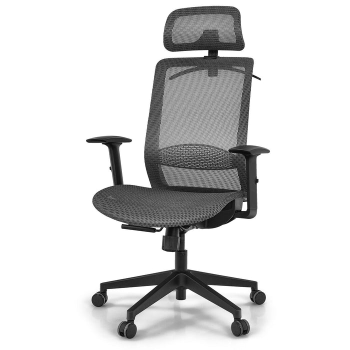 Height Adjustable Ergonomic High Back Mesh Office Chair with Hange-Gray