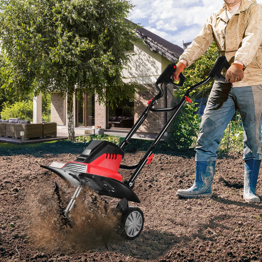 17-Inch 13.5 Amp Corded Electric Tiller and Cultivator 9-Inch Tilling Depth