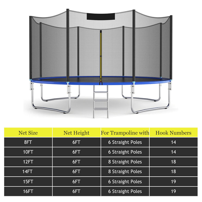 Trampoline Safety Replacement Protection Enclosure Net-16 ft