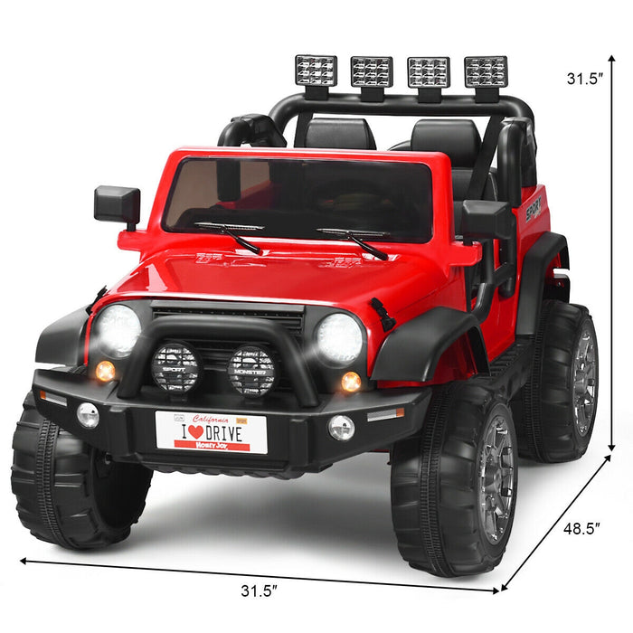 12V 2-Seater Ride on Car Truck with Remote Control and Storage Room-Red