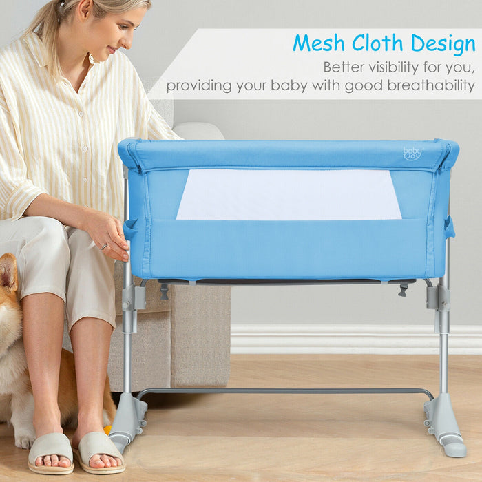 Travel Portable Baby Bed Side Sleeper  Bassinet Crib with Carrying Bag-Blue