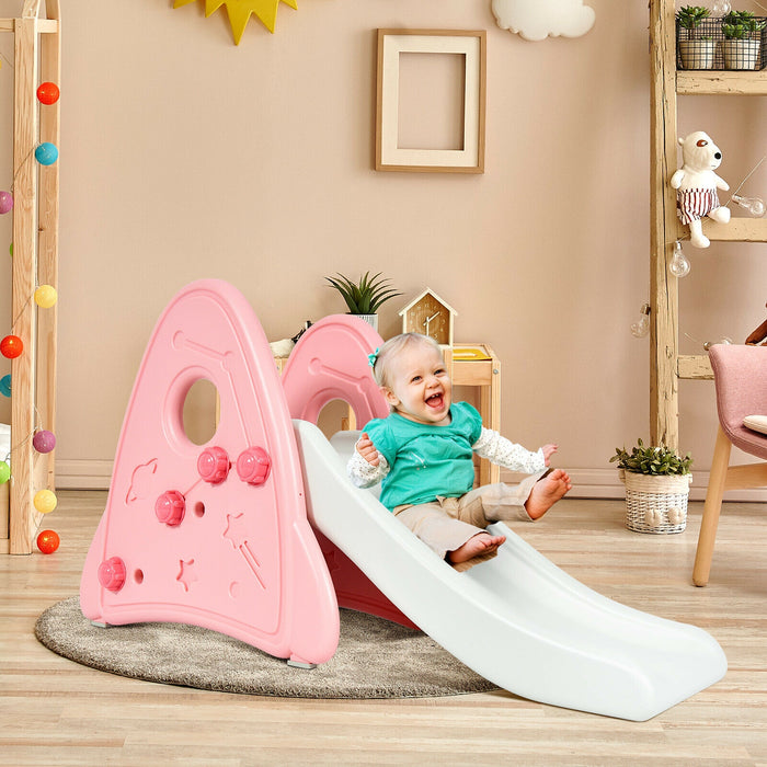 Freestanding Baby Slide Indoor First Play Climber Slide Set for Boys Girls -Pink