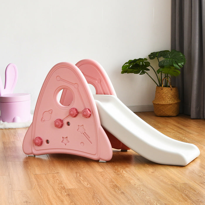 Freestanding Baby Slide Indoor First Play Climber Slide Set for Boys Girls -Pink