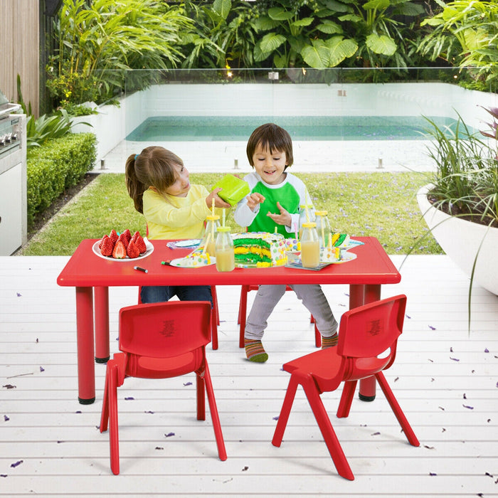 4-pack Kids Plastic Stackable Classroom Chairs-Red