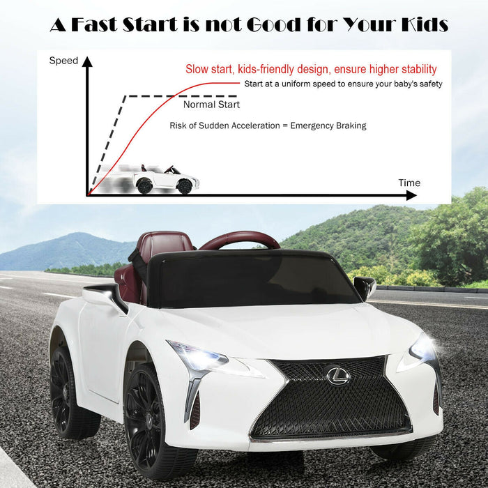 Kids Ride Lexus LC500 Licensed Remote Control Electric Vehicle-White