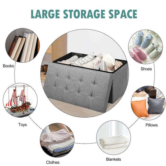 31.5 Inch Fabric Foldable Storage with Removable Storage Bin-Light Gray