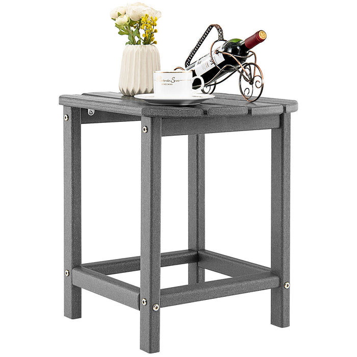 18 Inch Weather Resistant Side Table for Garden Yard Patio-Gray