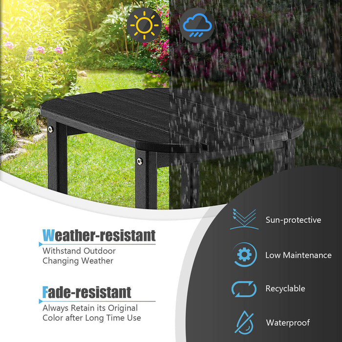 18 Inch Weather Resistant Side Table for Garden Yard Patio-Black