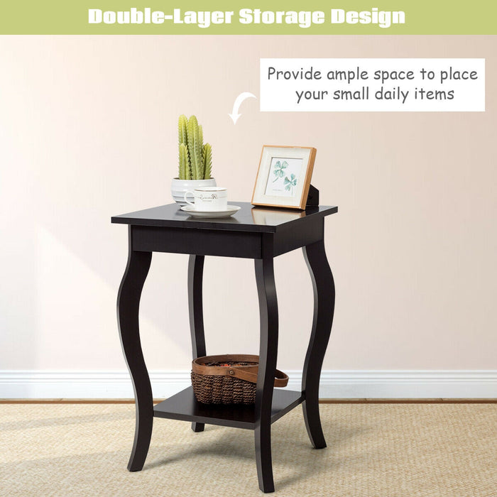 Accent Sofa End Side Table-Brown