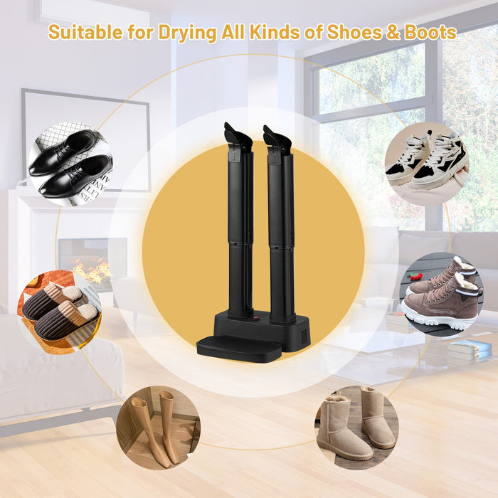 2-Shoe Electric Shoe Dryer with Portable Adjustable Warmer