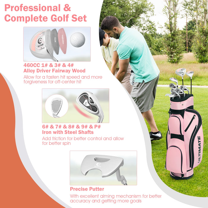 10 Pieces Womens Complete Golf Club Set with Alloy Driver