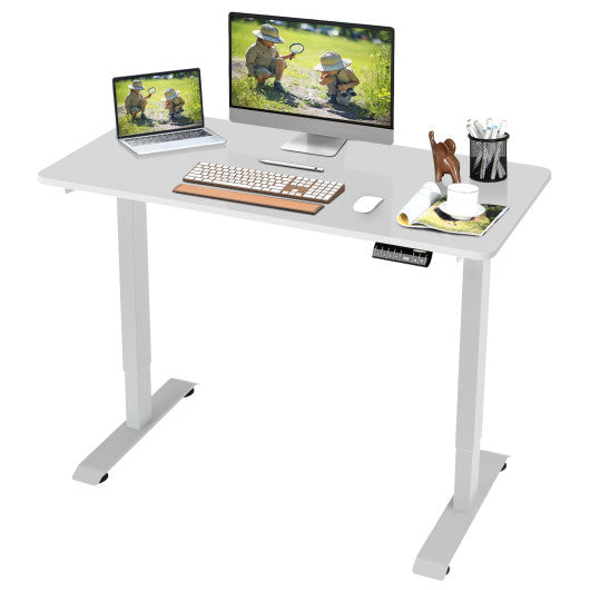 Electric Height Adjustable Standing Desk with Memory Controller-White