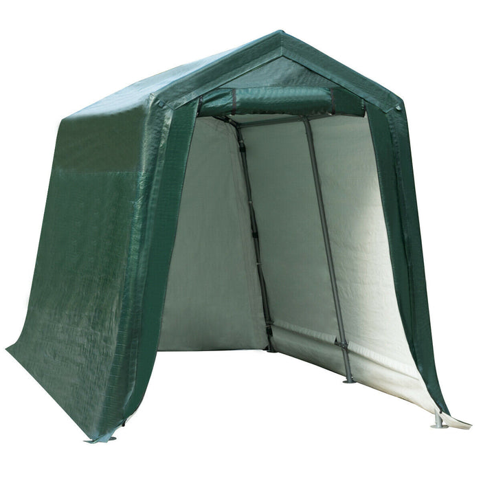 Outdoor Carport Shed with Sidewalls and Waterproof Ripstop Cover-7 x 12 ft