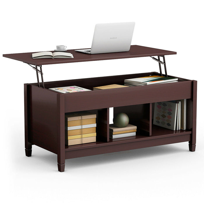 Coffee Table with Hidden Storage Compartment-Coffee