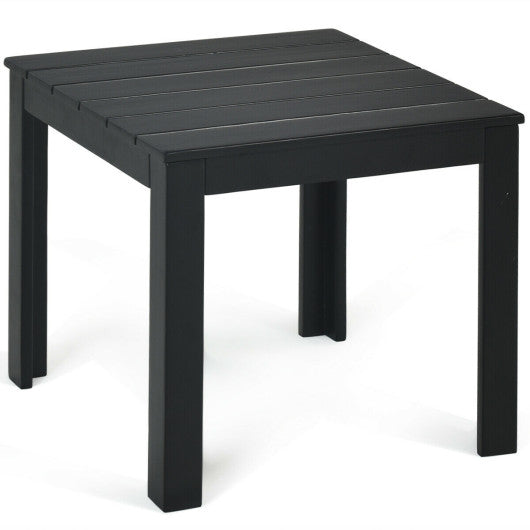 Wooden Square Patio Coffee Bistro Table-Black