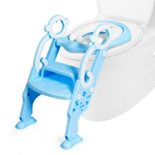 Adjustable Foldable Toddler Toilet Training Seat Chair-Blue