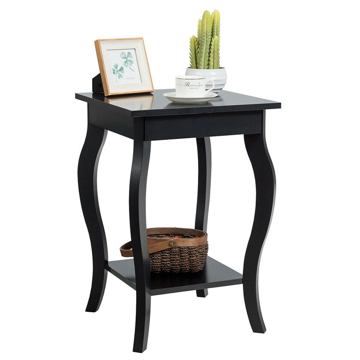 Accent Sofa End Side Table-Black