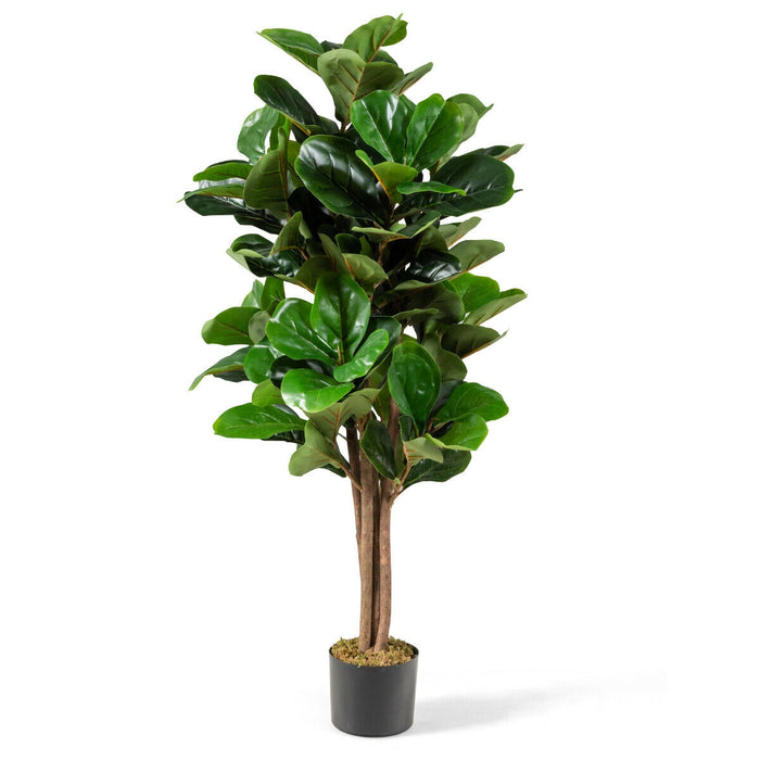 4 Feet Artificial Fiddle Leaf Fig Tree Decorative Planter