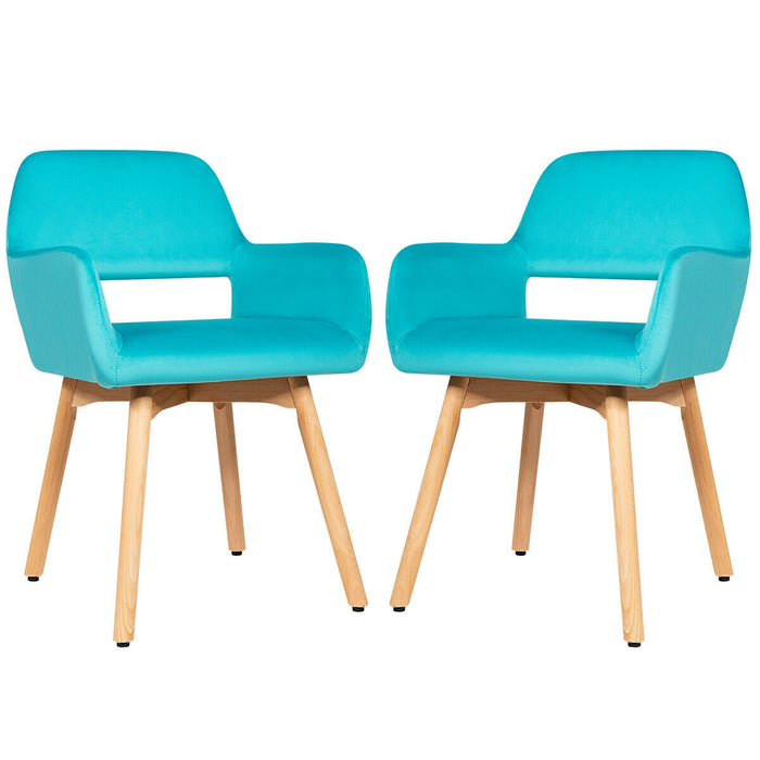 Set of 2 Modern Accent Armchairs-Blue