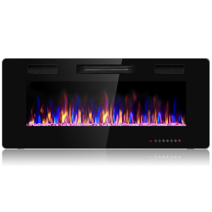 42 Inch Recessed Ultra Thin Electric Fireplace with Timer