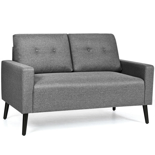 55 Inch Modern Loveseat Sofa with Cloth Cushion-Gray