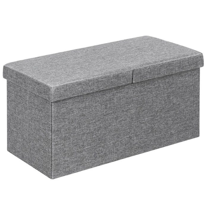 30 Inch Folding Storage Ottoman with Lift Top-Light Gray