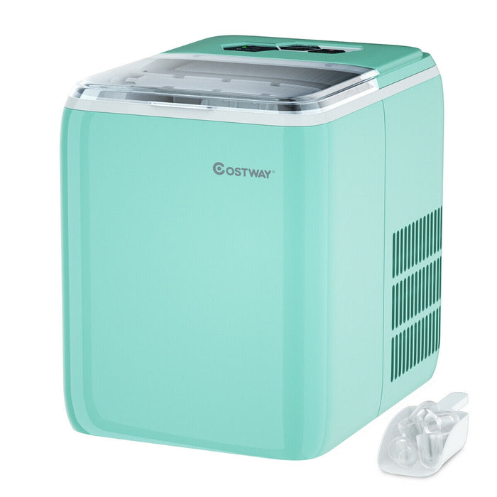 44 lbs Portable Countertop Ice Maker Machine with Scoop-Green