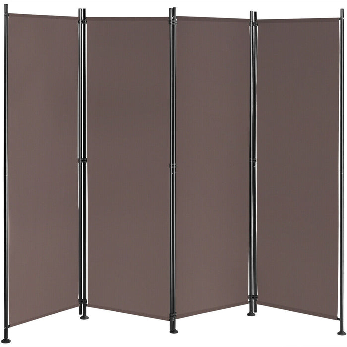 4-Panel Room Divider Folding Privacy Screen-Coffee