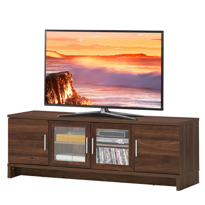 Media Entertainment TV Stand for TVs up to 70 Inches with Adjustable Shelf-Walnut