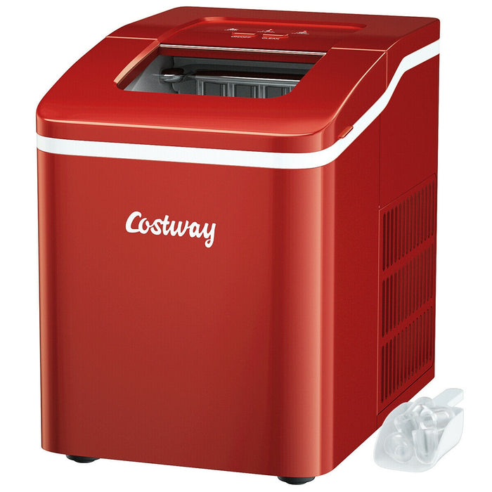 Portable Countertop Ice Maker Machine with Scoop-Red