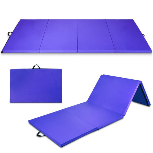 Folding Gymnastics Tumbling Gym Mat-Purple