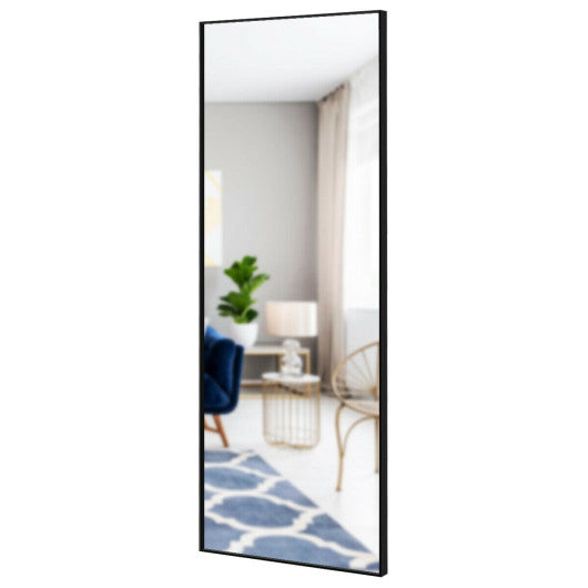 59 Inch Full Length Mirror Large Rectangle Bedroom Mirror-Black