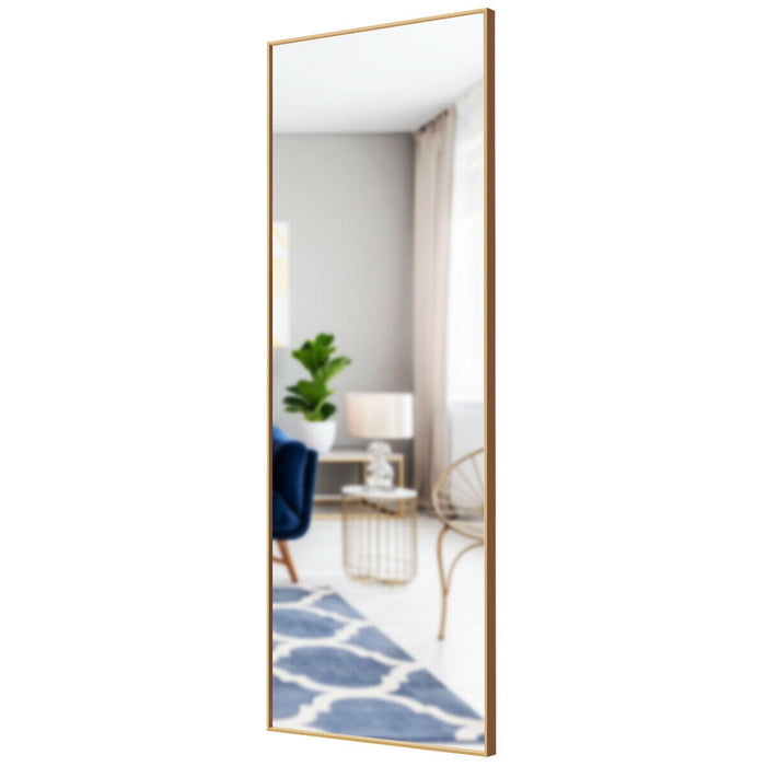 59 Inch Full Length Mirror Large Rectangle Bedroom Mirror-Golden